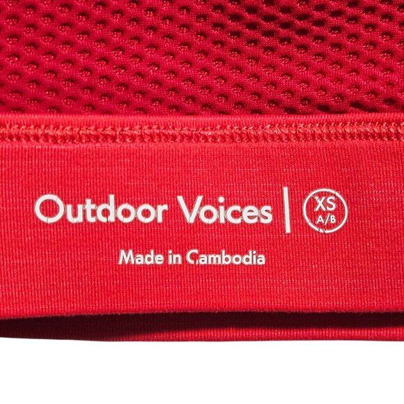 Outdoor Voices XS  Zip Front Sports Bra Red Adjustable Straps Mesh Back - Picture 5 of 12